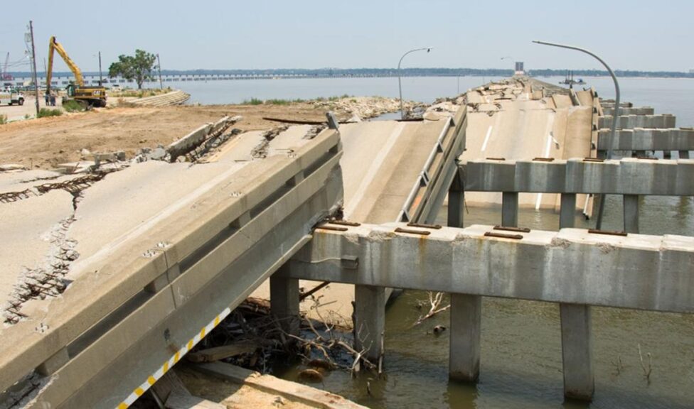 A bridge after a disaster