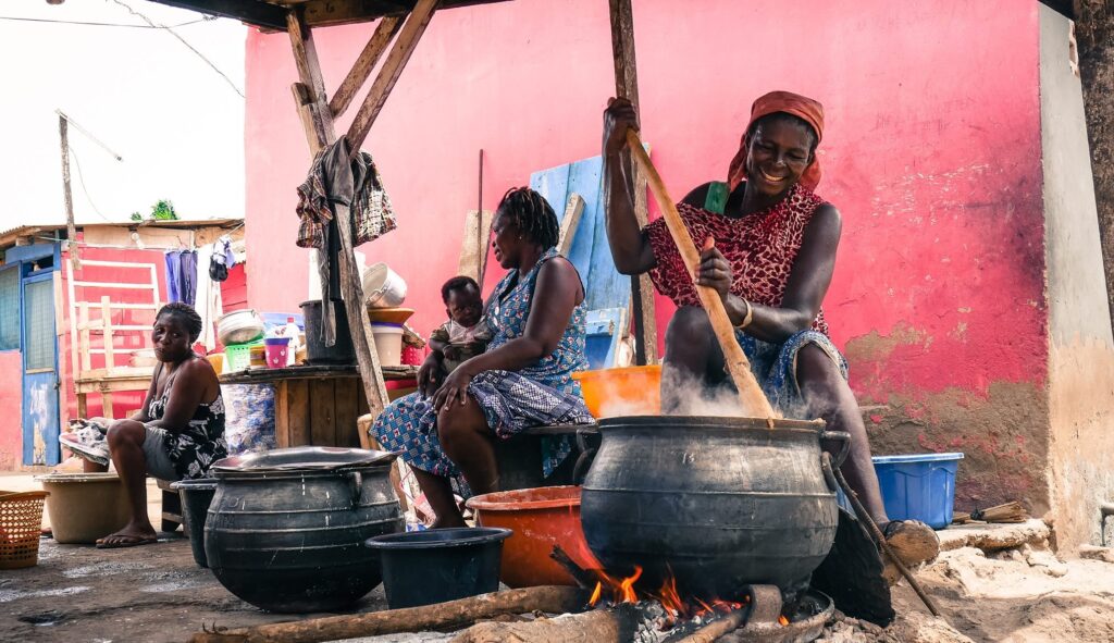 Women cooking together