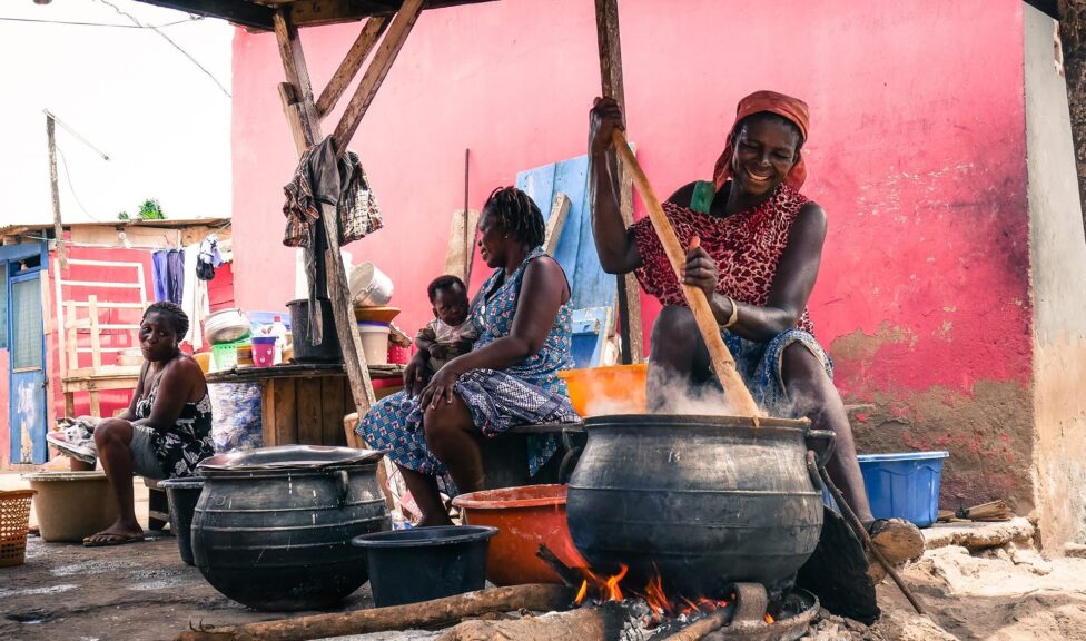 Women cooking together