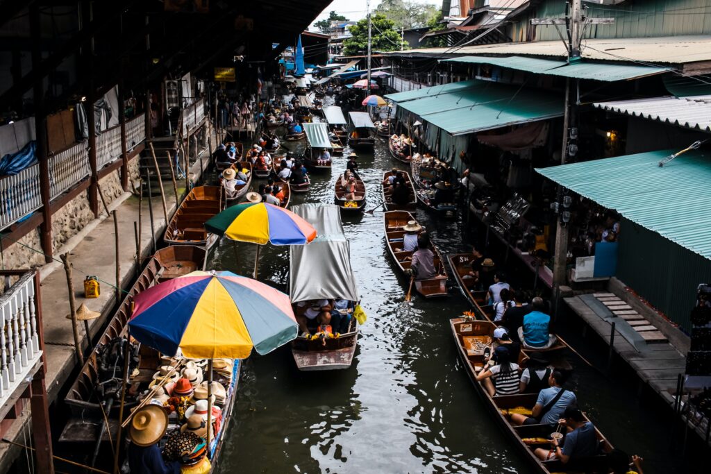 Heavy water traffic in Bangkok, Thailand