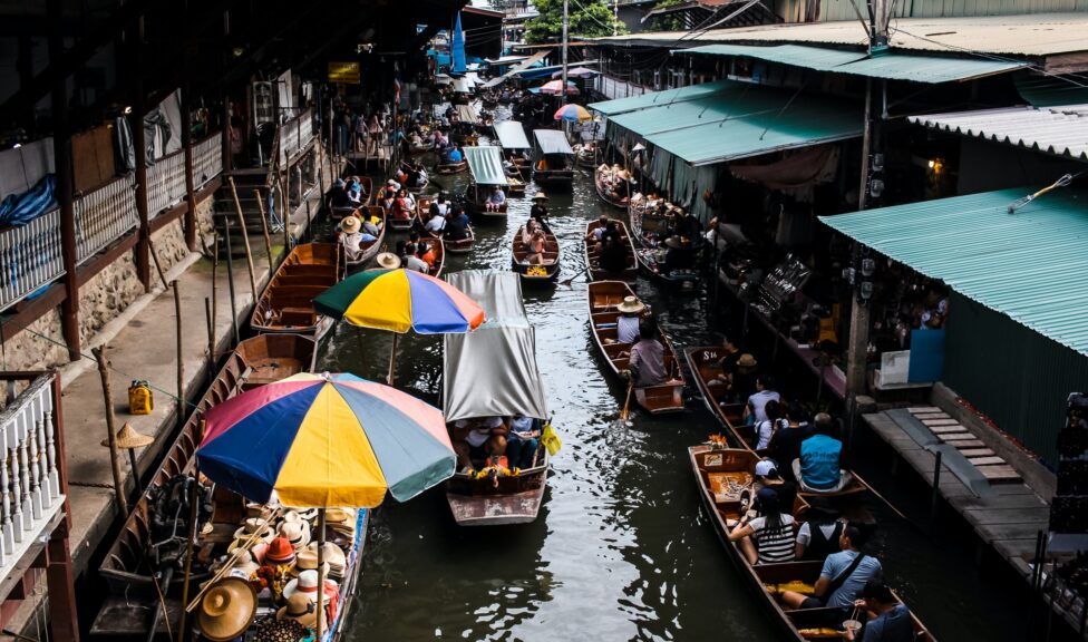 Heavy water traffic in Bangkok, Thailand